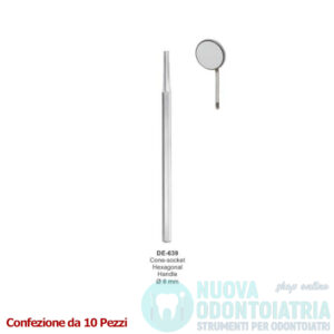 Manico per Specchietto Cone Socket Esagonale Diametro 6 mm (x10 Pezzi)