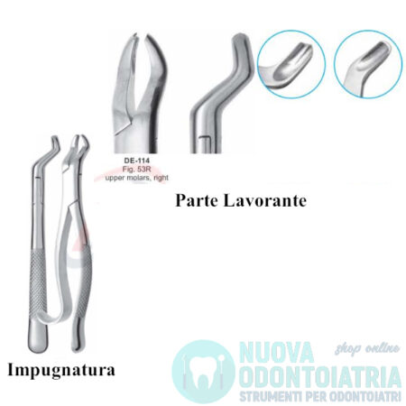 Pinza per Estrazione Molari Superiori Destra American Pattern