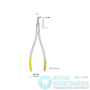 Pinza per Frammenti Radicolari Curva 90 Gradi Manico Dorato 125 mm