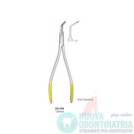 Pinza per Frammenti Radicolari Curva Manico Dorato 130 mm