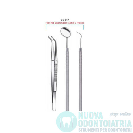 Set Prima Visita Specchietto Specillo Dritto e Pinza